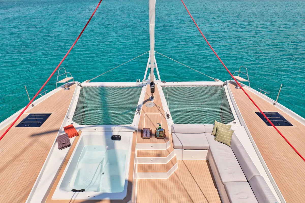 Pixie, a Fountaine Pajot Alegria 67 catamaran at Municipal Unit of Nea Peramos, Greece