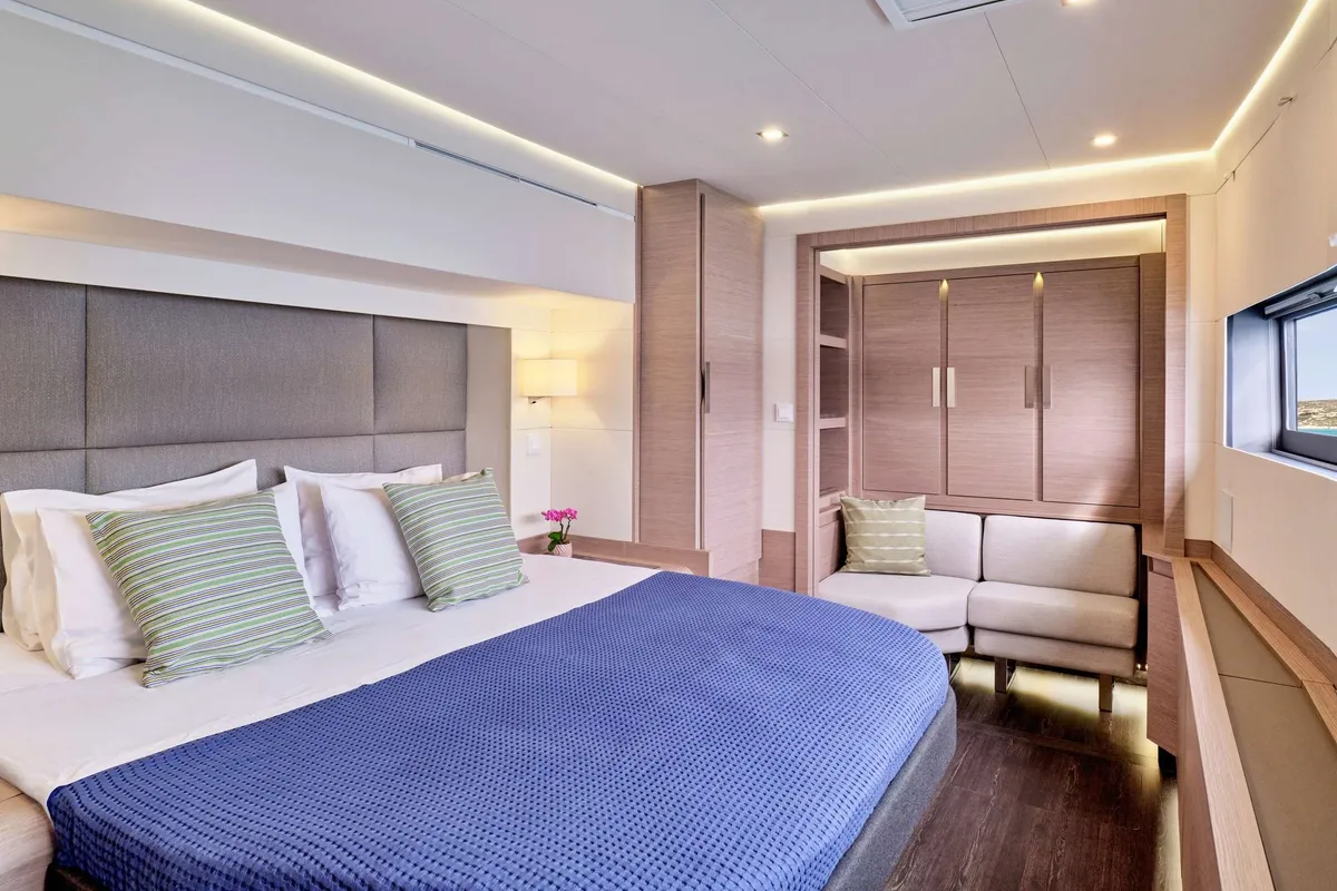 Pixie, a Fountaine Pajot Alegria 67 catamaran at Municipal Unit of Nea Peramos, Greece
