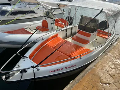 Deck of Gulet Motorboat, a motorboat at Nettuno, Italy