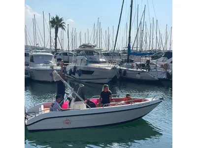 Exterior view of Gulet Motorboat, a motorboat at Nettuno, Italy