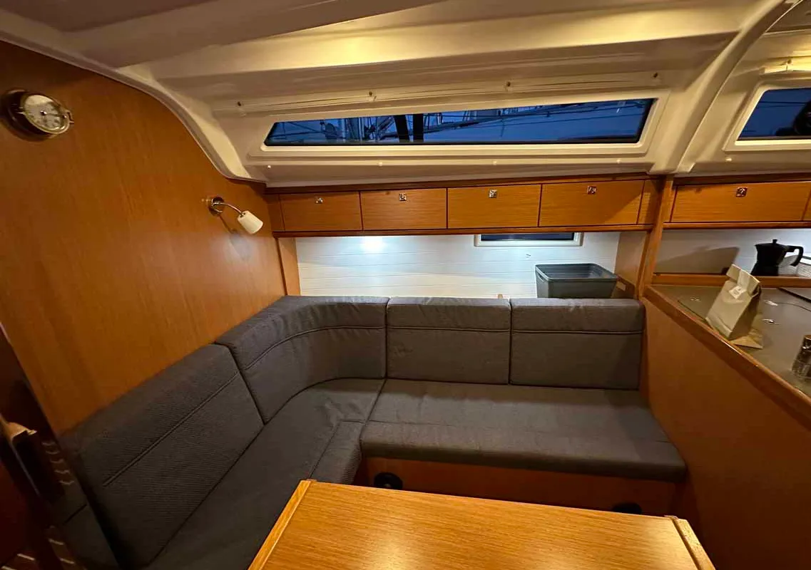 Salon of Emira, a Bavaria Cruiser 37 sailboat at Jezera, Croatia