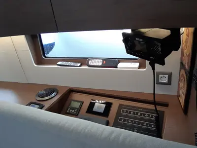 Cockpit of STERGIOS GEN.+A.C., a Beneteau Oceanis 46.1 sailboat at Municipal Unit of Lefkada, Greece