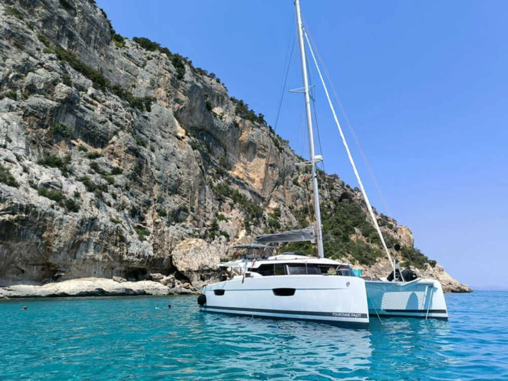 Panama, a Fountaine Pajot Elba 45 catamaran at Porto-Vecchio, France
