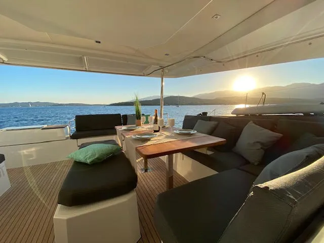 Panama, a Fountaine Pajot Elba 45 catamaran at Porto-Vecchio, France