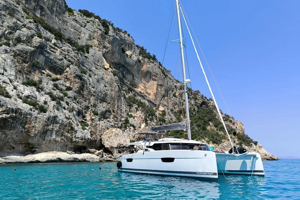 Panama, a Fountaine Pajot Elba 45 catamaran at Porto-Vecchio, France