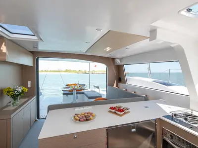 Galley of Flo, a NEEL 47 sailboat at Trapani, Italy