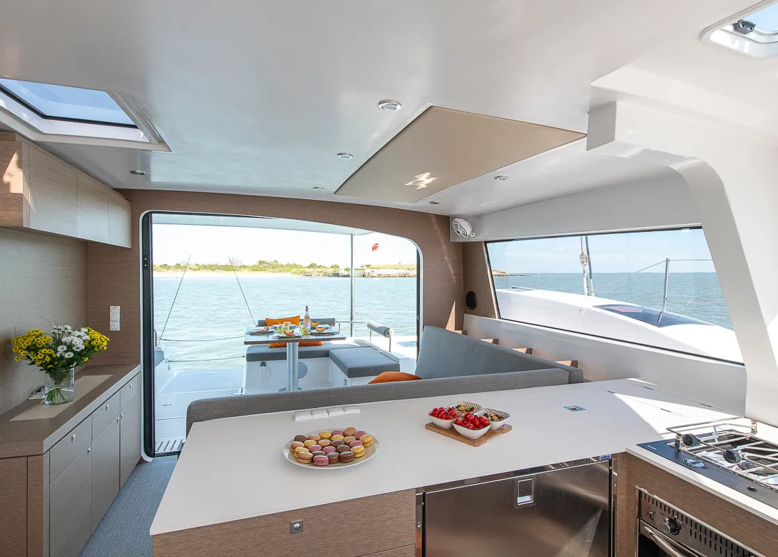 Galley of Flo, a NEEL 47 sailboat at Trapani, Italy