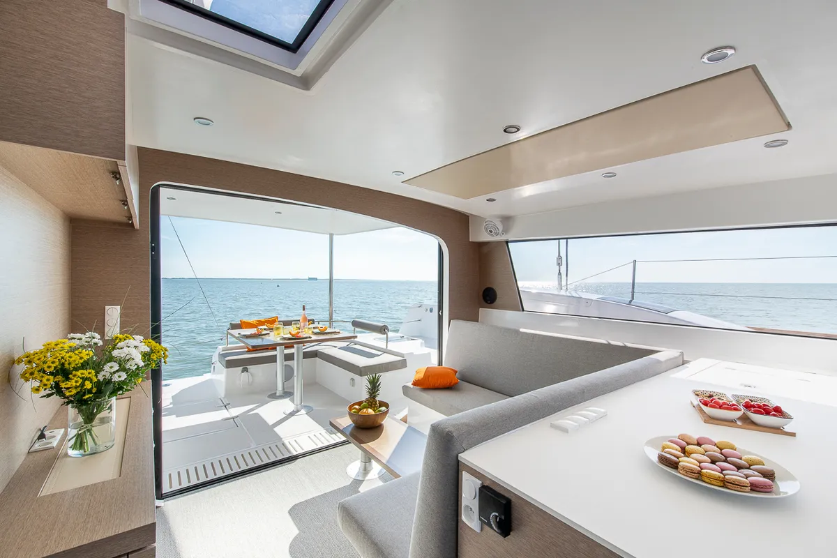 Exterior view of Flo, a NEEL 47 sailboat at Trapani, Italy