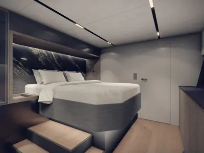 Cabin on SEABARIT LX, a Gulet Moon Sail 60 catamaran at Athens, Greece