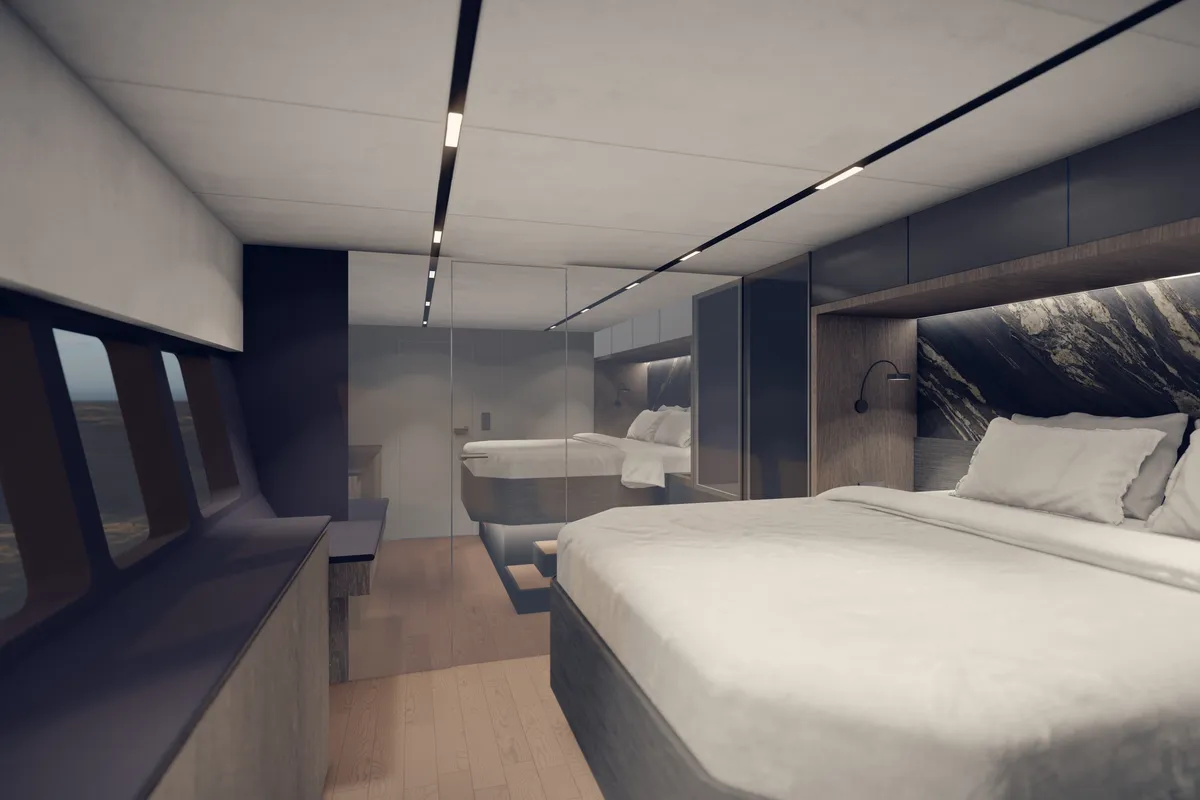 Cabin on SEABARIT LX, a Gulet Moon Sail 60 catamaran at Athens, Greece