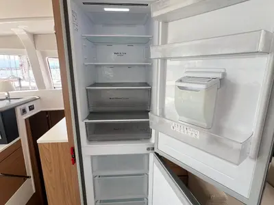 Galley of Honey Meadow, a Bali 4.2 catamaran at Preveza, Greece