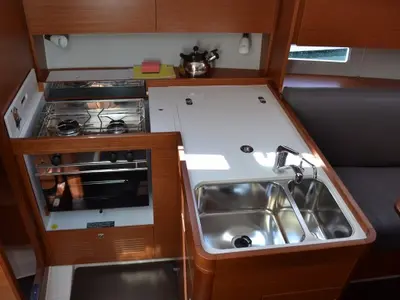 Galley of Minion, a Dufour 360 GL sailboat at Općina Sukošan, Croatia