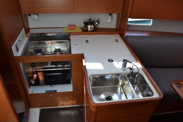 Galley of Minion, a Dufour 360 GL sailboat at Općina Sukošan, Croatia