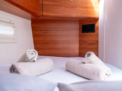 Cabin on Premium, a Hanse 575 sailboat at Piraeus, Greece
