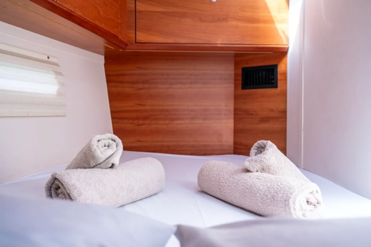 Cabin on Premium, a Hanse 575 sailboat at Piraeus, Greece