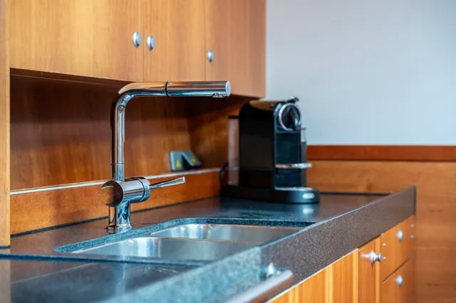 Galley of Premium, a Hanse 575 sailboat at Piraeus, Greece