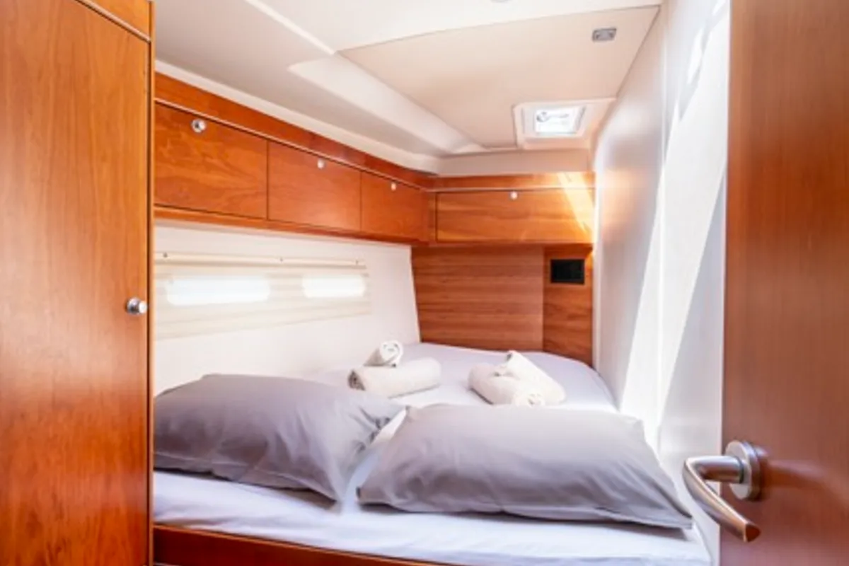 Cabin on Premium, a Hanse 575 sailboat at Piraeus, Greece