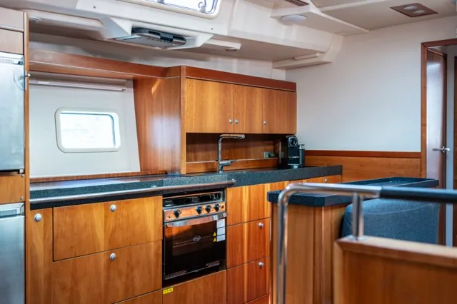 Galley of Premium, a Hanse 575 sailboat at Piraeus, Greece