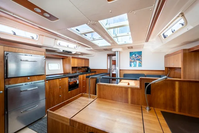 Galley of Premium, a Hanse 575 sailboat at Piraeus, Greece
