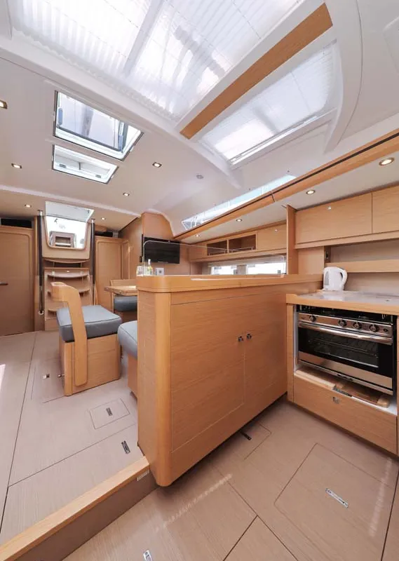 Salon of Amalia, a Dufour 56 Exclusive sailboat at Grad Trogir, Croatia
