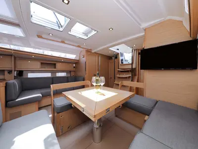 Galley of Amalia, a Dufour 56 Exclusive sailboat at Grad Trogir, Croatia