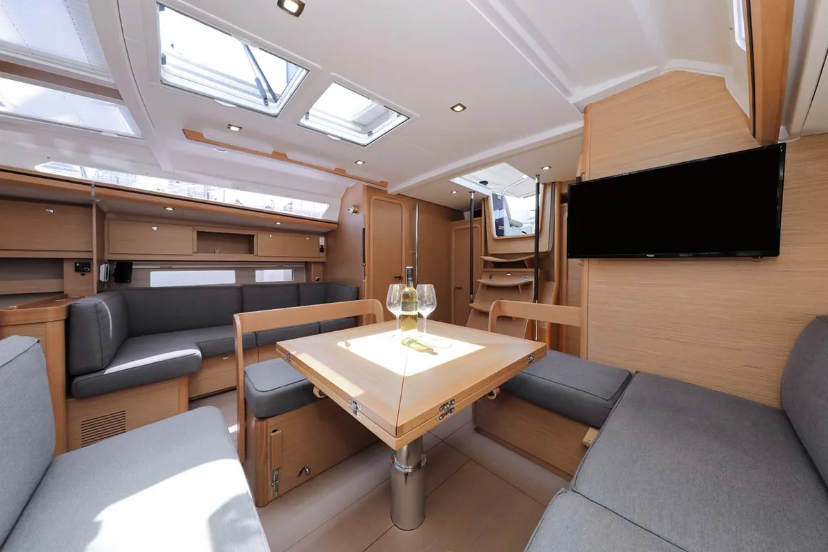 Galley of Amalia, a Dufour 56 Exclusive sailboat at Grad Trogir, Croatia