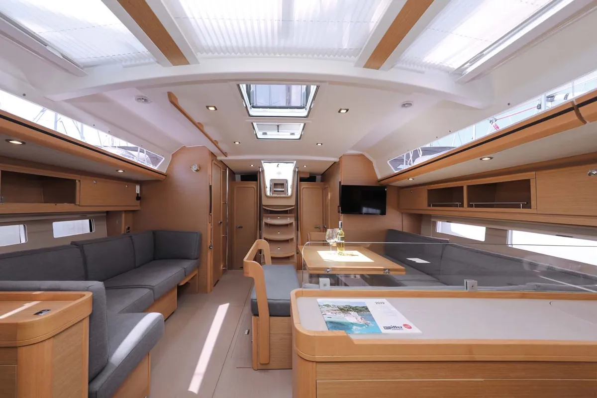 Amalia, a Dufour 56 Exclusive sailboat at Grad Trogir, Croatia