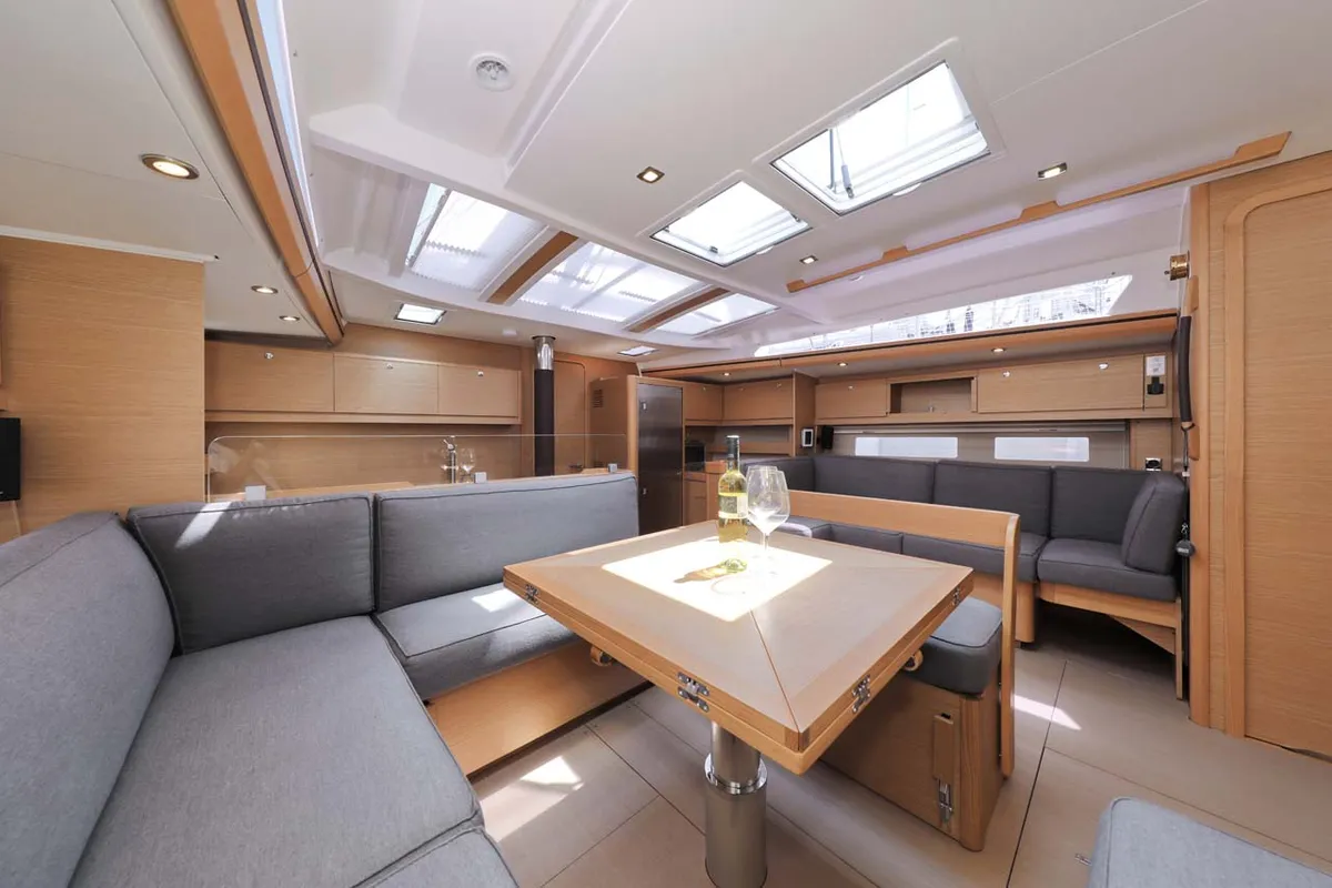 Salon of Amalia, a Dufour 56 Exclusive sailboat at Grad Trogir, Croatia