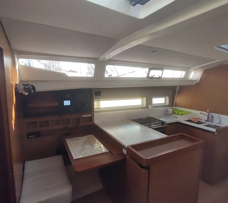 Galley of Habibi, a Jeanneau Sun Odyssey 440 sailboat at Split, Croatia