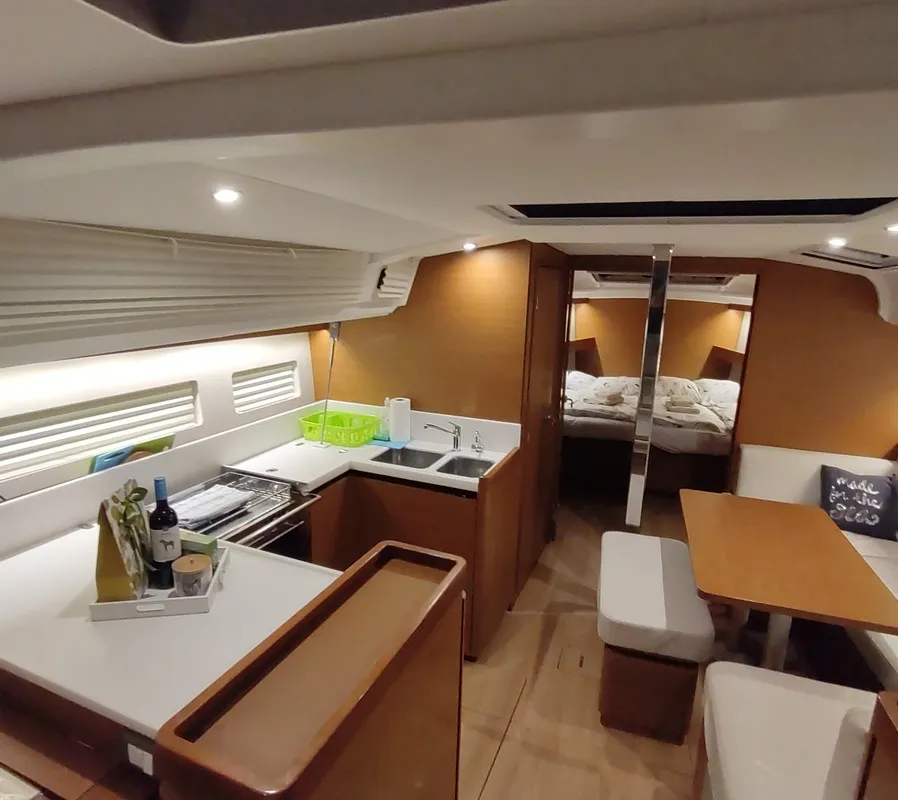 Galley of Habibi, a Jeanneau Sun Odyssey 440 sailboat at Split, Croatia