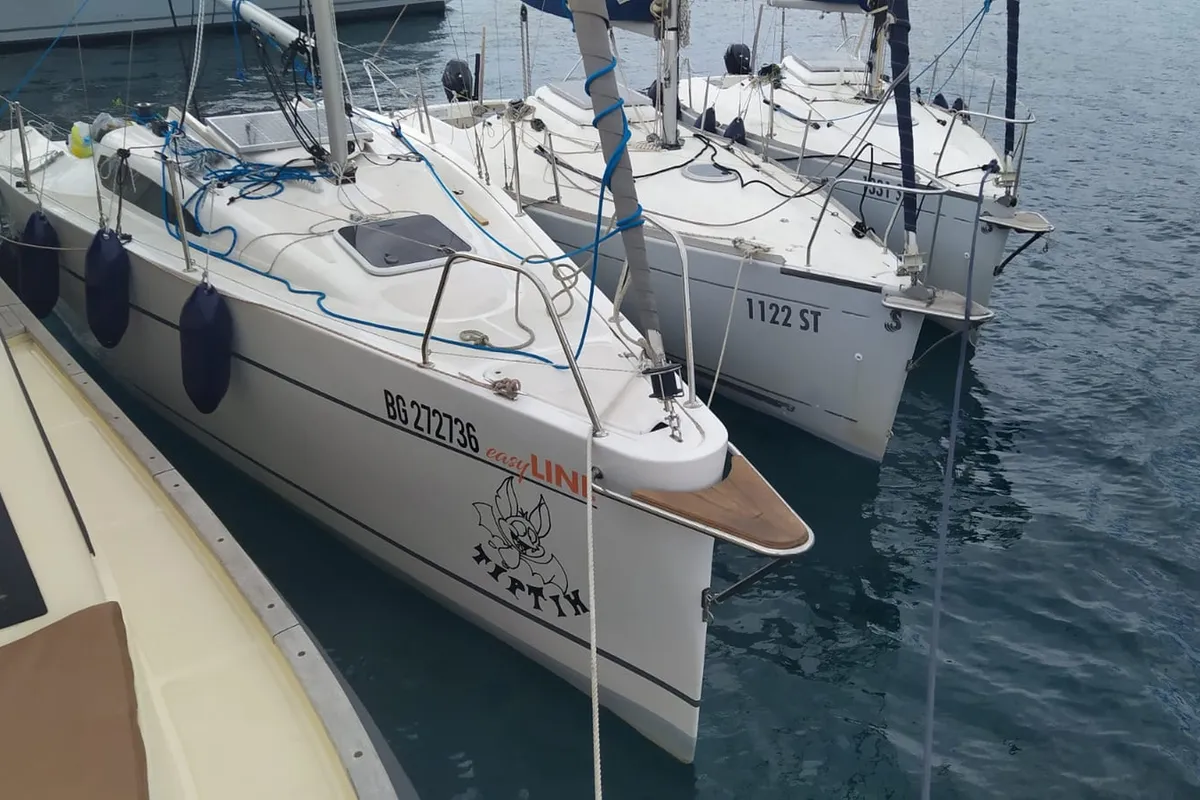 Exterior view of Tiptih, a Viko S 21 sailboat at Split, Croatia