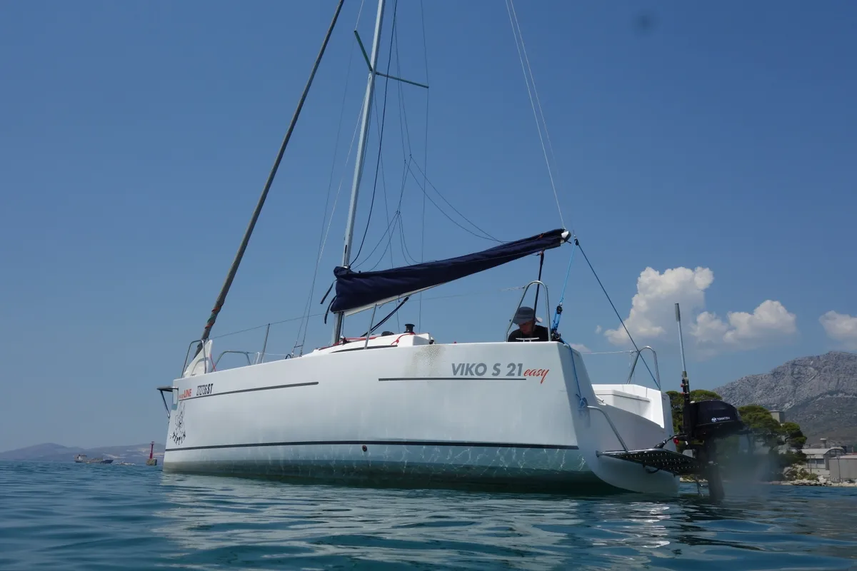 Exterior view of Tiptih, a Viko S 21 sailboat at Split, Croatia