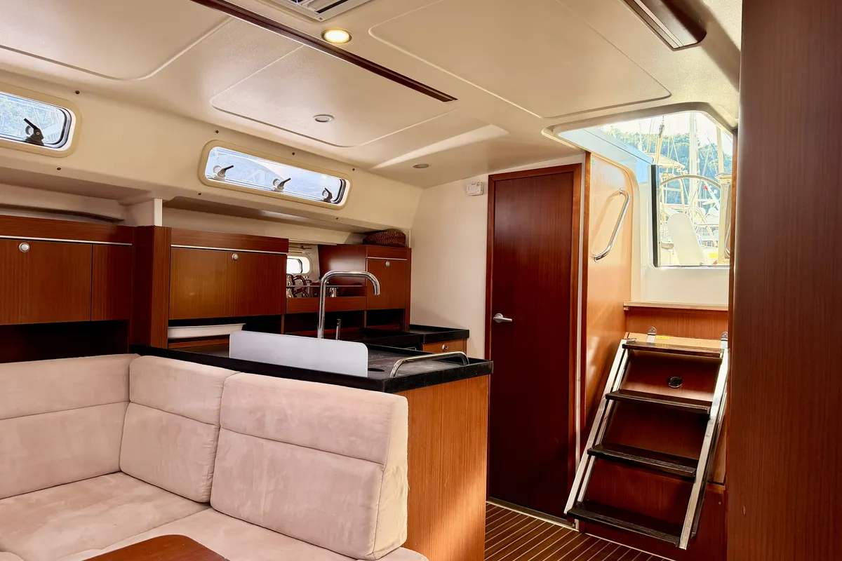 Galley of Hanse 415, a sailboat at Fethiye, Turkey