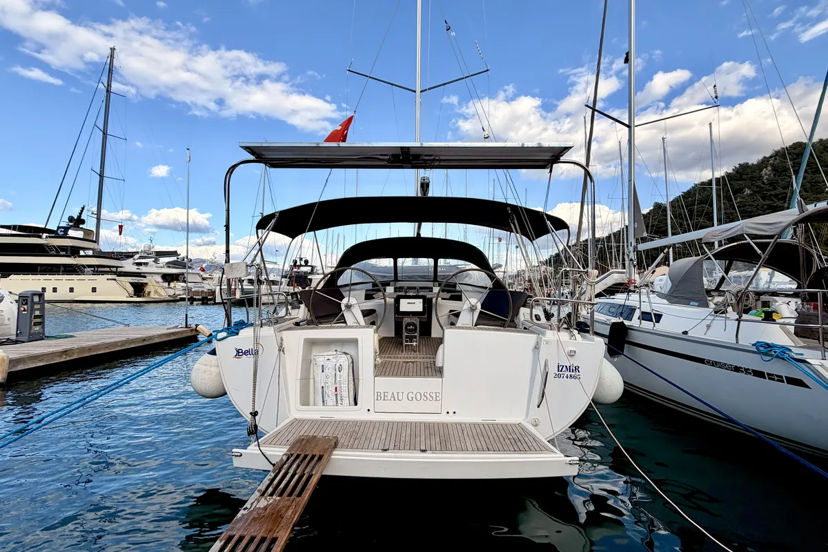 Exterior view of Hanse 415, a sailboat at Fethiye, Turkey