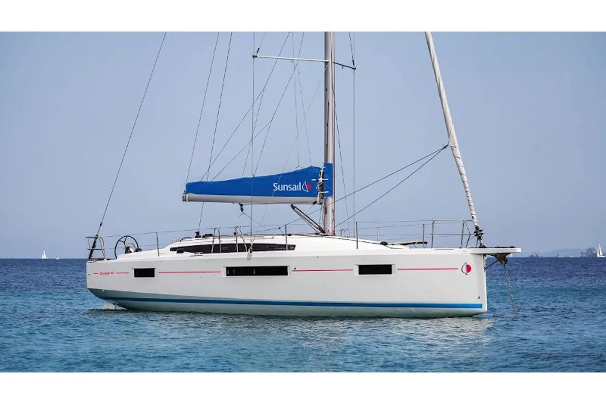 Exterior view of Jeanneau Sun Odyssey 410, a sailboat at Road Town, British Virgin Islands