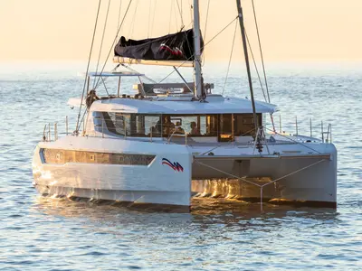 Exterior view of Moorings 5200 Exclusive Plus, a Leopard 52 catamaran at Road Town, British Virgin Islands