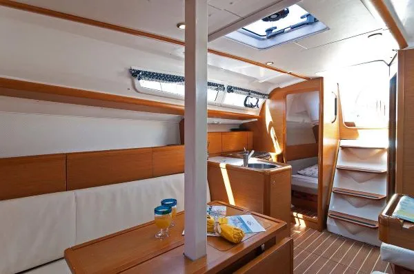 Salon of Kiki Kiss, a Jeanneau Sun Odyssey 33i sailboat at Split, Croatia