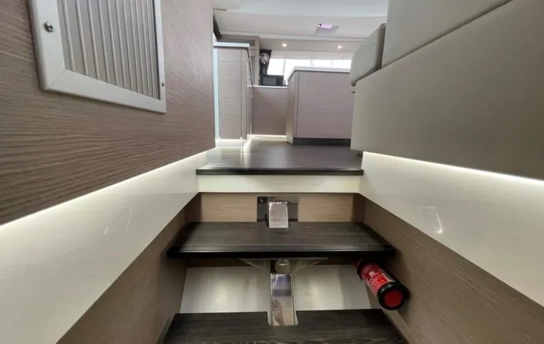 Salon of Soleil Rae, a Fountaine Pajot Saba 50 catamaran at Road Town, British Virgin Islands