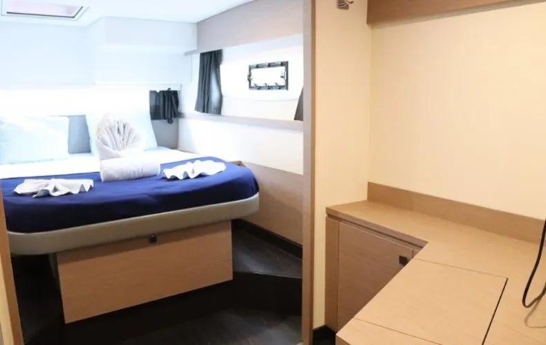 Cabin on Soleil Rae, a Fountaine Pajot Saba 50 catamaran at Road Town, British Virgin Islands