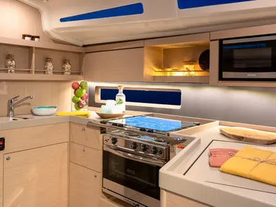 Galley of Beneteau Oceanis 40.1, a sailboat at Tonnarella, Italy