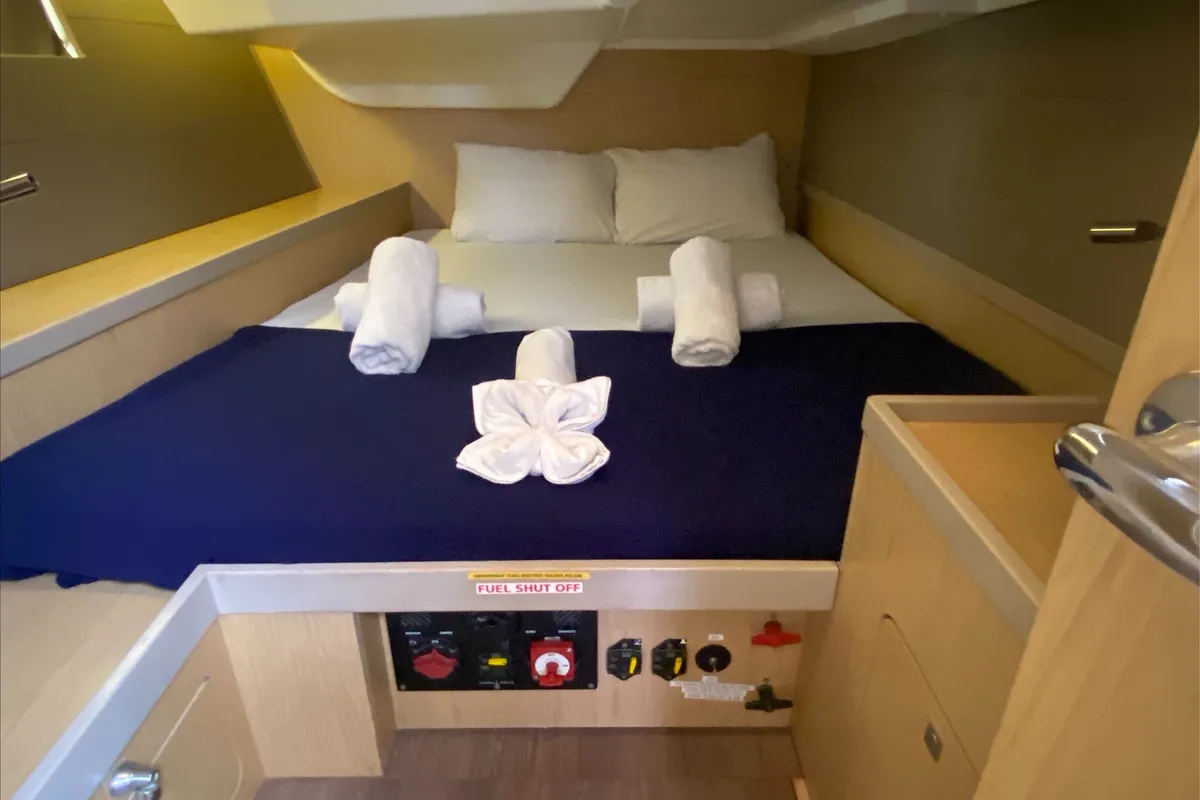 Cabin on Spirit of Adventure, a Beneteau 48 sailboat at Road Town, British Virgin Islands