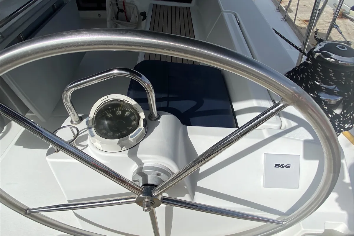 Cockpit of Spirit of Adventure, a Beneteau 48 sailboat at Road Town, British Virgin Islands