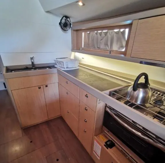Galley of Spirit of Adventure, a Beneteau 48 sailboat at Road Town, British Virgin Islands