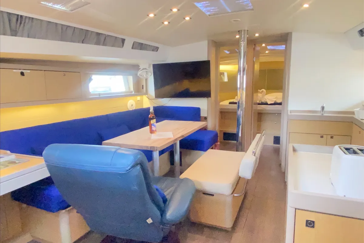 Salon of Spirit of Adventure, a Beneteau 48 sailboat at Road Town, British Virgin Islands