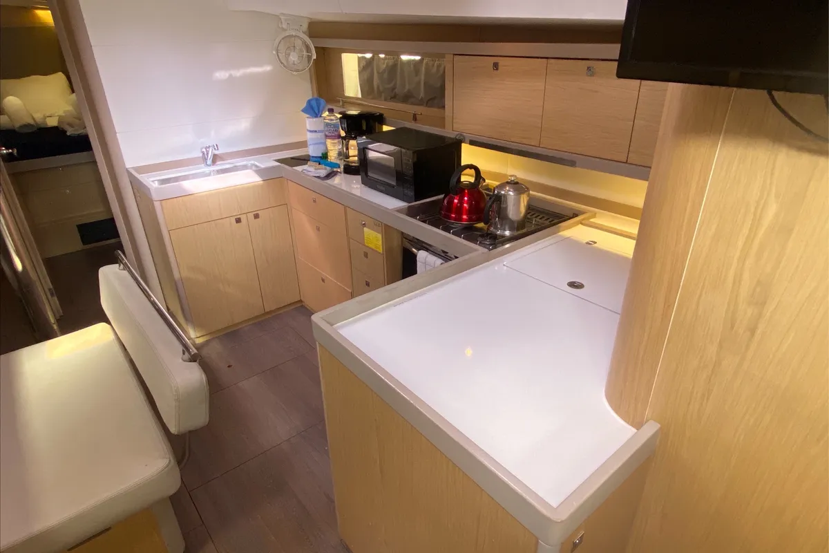 Galley of Spirit of Adventure, a Beneteau 48 sailboat at Road Town, British Virgin Islands