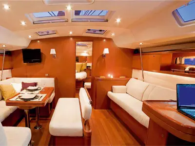 Salon of Altais, a Beneteau Oceanis 54 sailboat at Cagliari, Italy