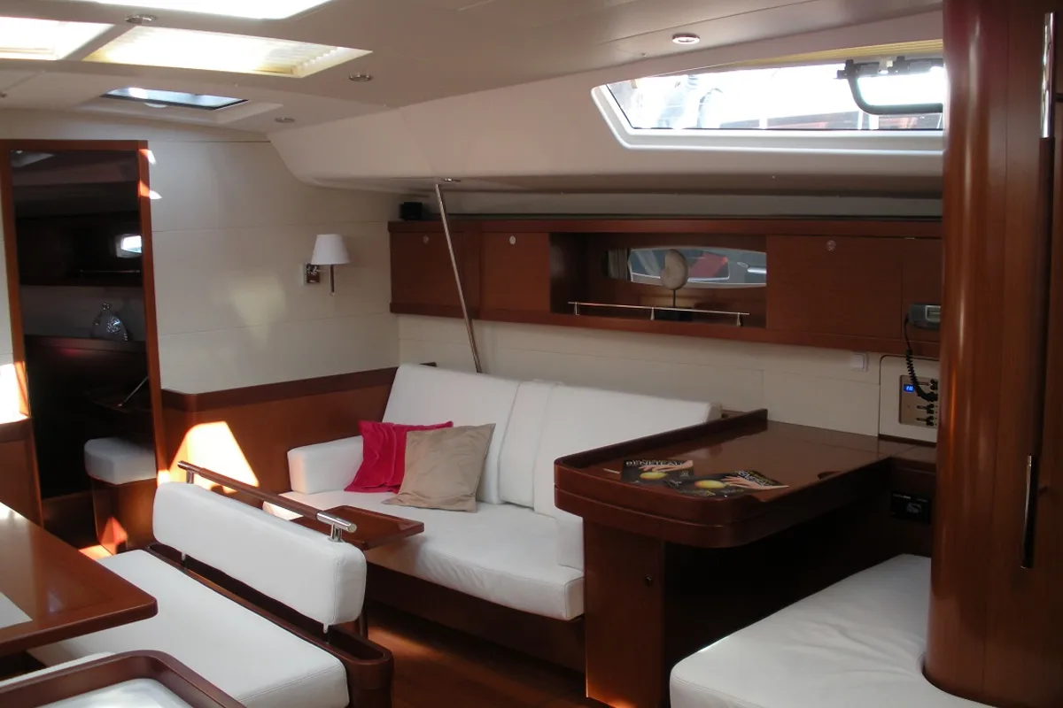 Salon of Altais, a Beneteau Oceanis 54 sailboat at Cagliari, Italy