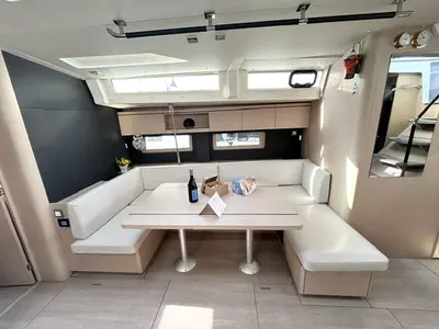 Salon of Reboot, a Beneteau Oceanis 51.1 sailboat at Athens, Greece