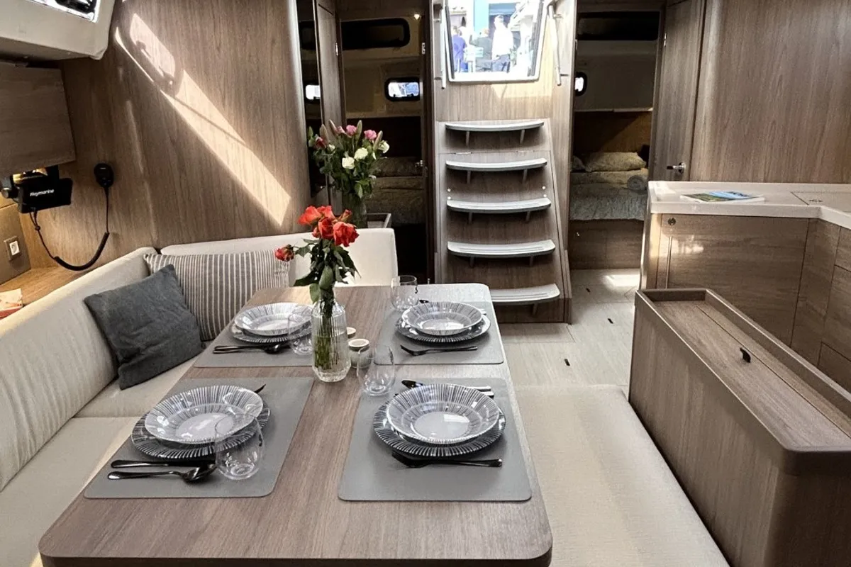 Salon of TIDE OF YOUR LIFE, a Beneteau Oceanis 47 sailboat at Split, Croatia