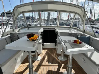Deck of TIDE OF YOUR LIFE, a Beneteau Oceanis 47 sailboat at Split, Croatia